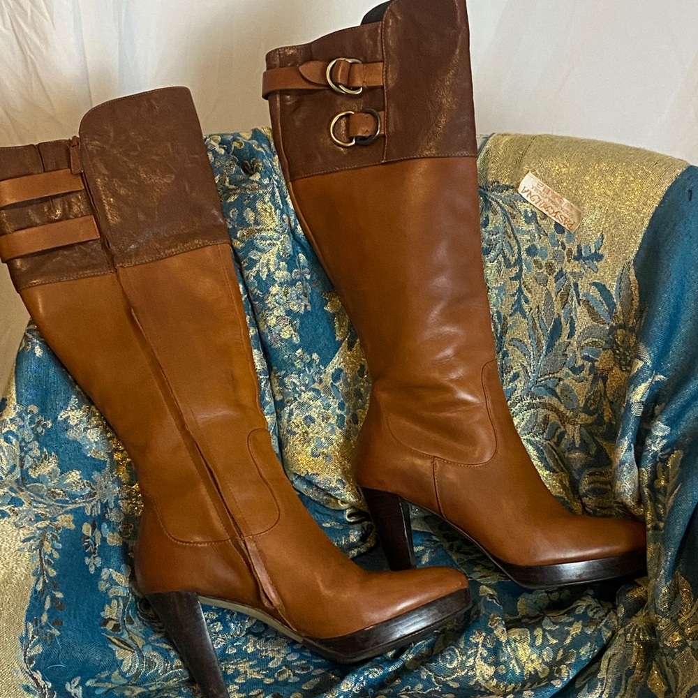 Coal Haan Leather Brown Heeled Boots ￼